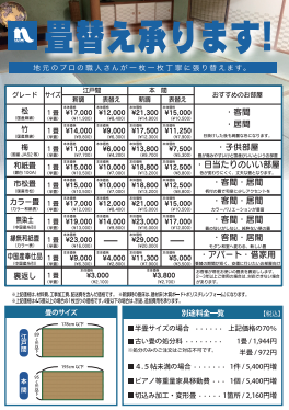 畳・襖・障子・網戸の張り替え