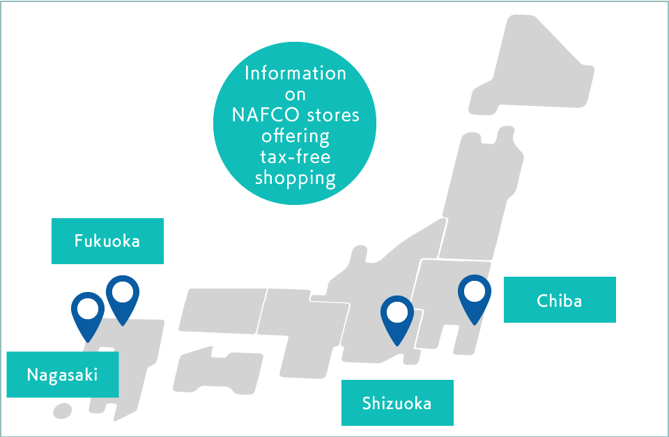 Information on NAFCO stores offering tax-free shopping